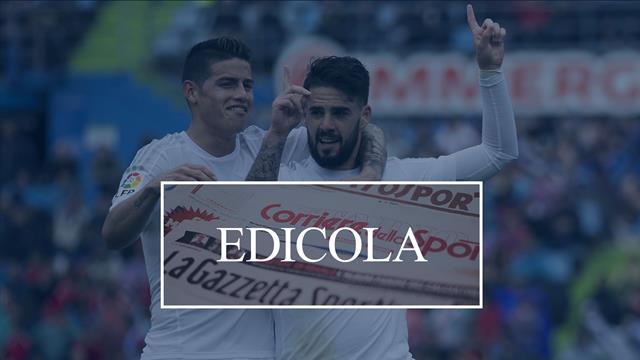 Edicola: Il PSG su Donnarumma se parte il Milan sogna James o Isco. Inter-Juve, sfida per Chiesa