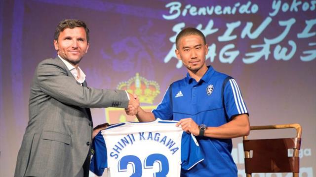 Kagawa rompe barreras en su presentación en el Real Zaragoza