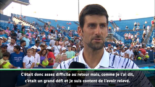 Djokovic : "Content d'avoir relevé ce grand défi au retour" Djokovic : "Content d'avoir relevé ce grand défi au retour"