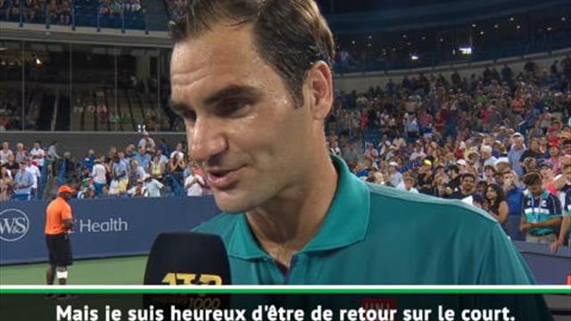 Federer : "Heureux d'être de retour sur un court" Federer : "Heureux d'être de retour sur un court"