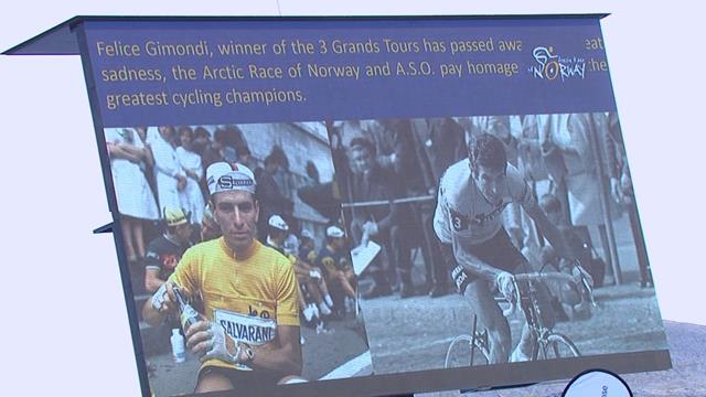 Il minuto di silenzio in memoria di Felice Gimondi all'Arctic Race Il minuto di silenzio in memoria di Felice Gimondi all'Arctic Race