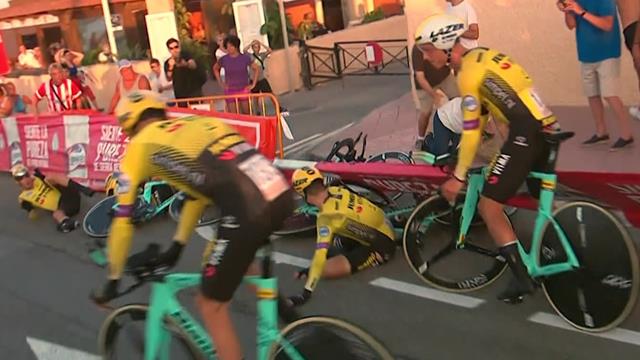Vuelta a España 2019: La dura caída que afectó medio Jumbo-Visma y hace perder 40'' a Roglic Vuelta a España 2019: La dura caída que afectó medio Jumbo-Visma y hace perder 40'' a Roglic