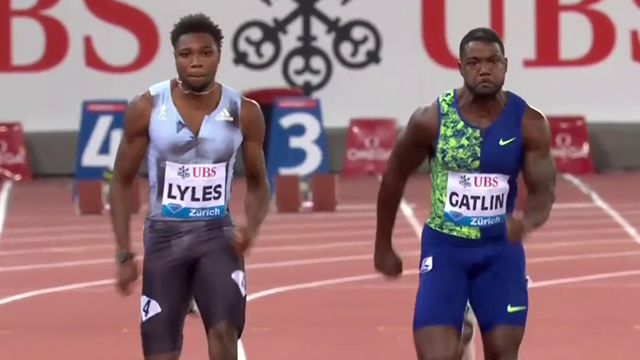 Lyles clocks 9.98s as he beats Gatlin and takes 100m in Zurich Lyles clocks 9.98s as he beats Gatlin and takes 100m in Zurich