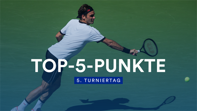 Federer führt seinen Gegner mit der Rückhand vor Federer führt seinen Gegner mit der Rückhand vor
