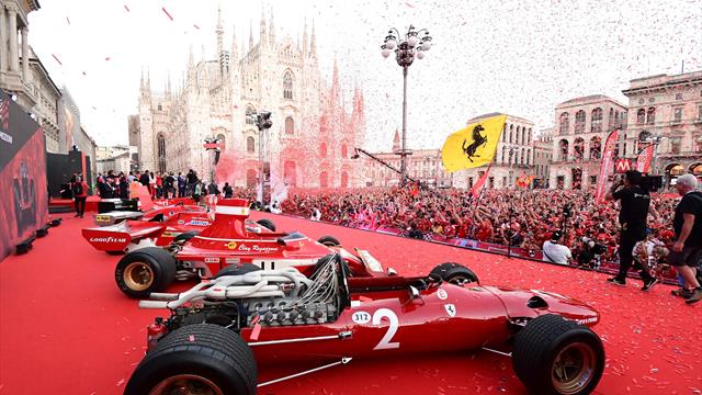Happy Birthday, Ferrari! Vettel und Co. feiern Jubiläum mit tausenden Tifosi Happy Birthday, Ferrari! Vettel und Co. feiern Jubiläum mit tausenden Tifosi