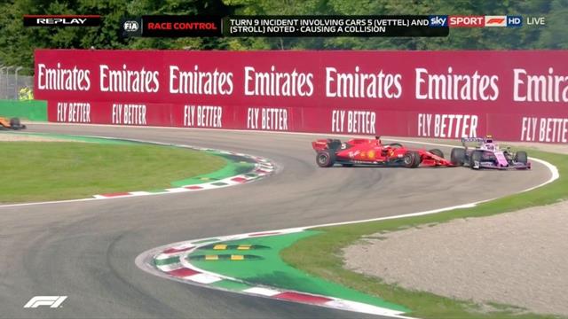 Disastro Vettel: va in testacoda, si scontra con Stroll rientrando in pista e viene penalizzato
