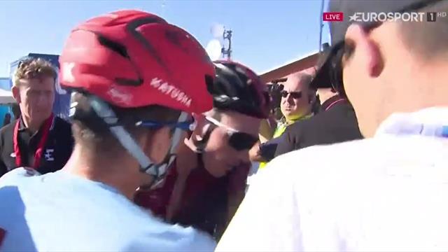 Storie tese tra Geoghegan Hart e Guerreiro: i due si mandano a quel paese dopo la volata Storie tese tra Geoghegan Hart e Guerreiro: i due si mandano a quel paese dopo la volata
