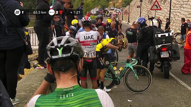 Massensturz: Aus für Tony Martin, Roglic fällt weit zurück Massensturz: Aus für Tony Martin, Roglic fällt weit zurück
