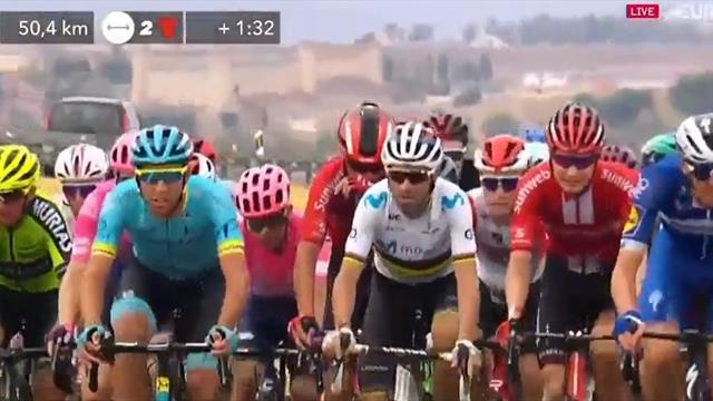 Caduta in gruppo? Fraile chiede spiegazioni, ma Valverde fa finta di niente Caduta in gruppo? Fraile chiede spiegazioni, ma Valverde fa finta di niente