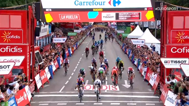 De laatste kilometer van de Vuelta - Winst Jakobsen in Madrid De laatste kilometer van de Vuelta - Winst Jakobsen in Madrid
