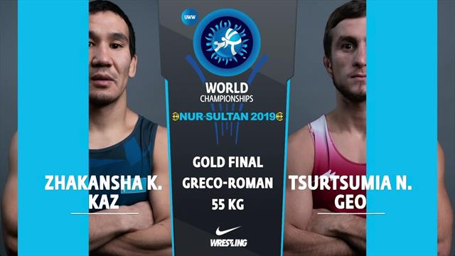 Georgia's Tsurtusmia wins gold in the 55K Greco-Roman wrestling Georgia's Tsurtusmia wins gold in the 55K Greco-Roman wrestling