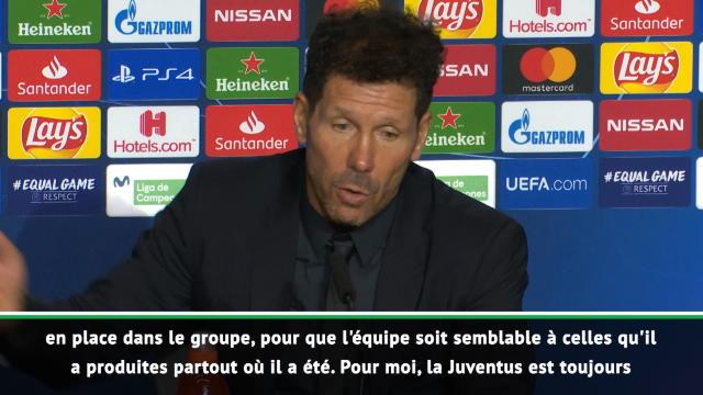 Groupe D - Simeone : "La Juventus peut gagner la Ligue des Champions" Groupe D - Simeone : "La Juventus peut gagner la Ligue des Champions"