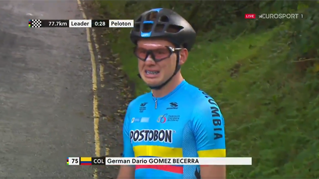 'That's heartbreaking!' - Colombian rider in tears after being left stranded 'That's heartbreaking!' - Colombian rider in tears after being left stranded
