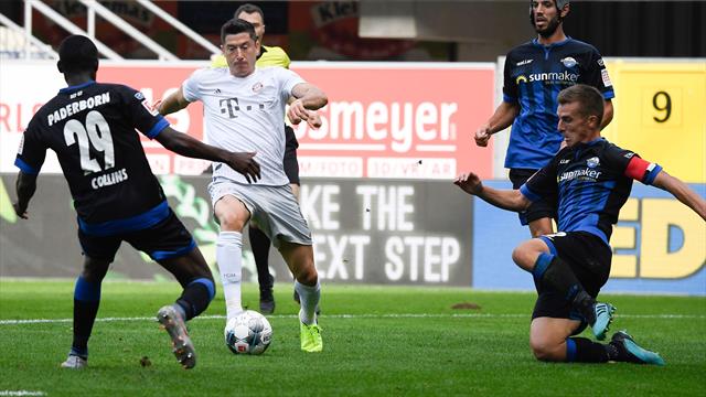 Bayern edge Paderborn 3-2 to go top, Leipzig slip up