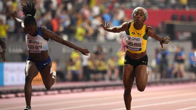 Asher-Smith sets national record to clinch world silver behind Fraser-Pryce Asher-Smith sets national record to clinch world silver behind Fraser-Pryce