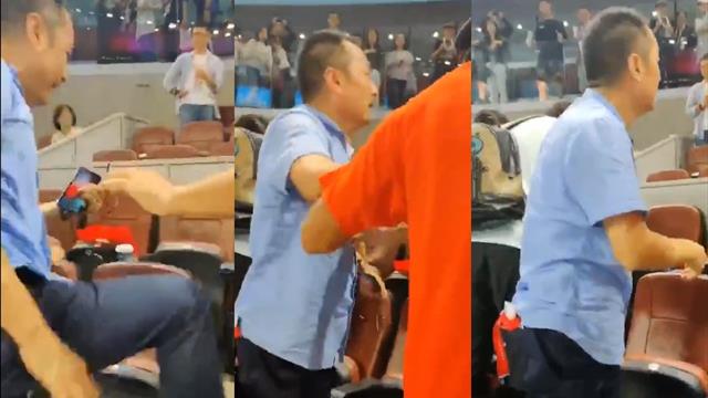 Bochornosa pelea en la grada del técnico de Zhang con un fan de Kerber