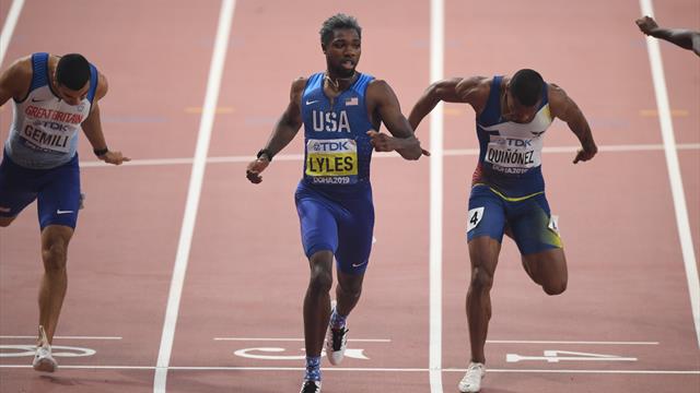 Noah Lyles comes out on top in heated 200 meter final Noah Lyles comes out on top in heated 200 meter final