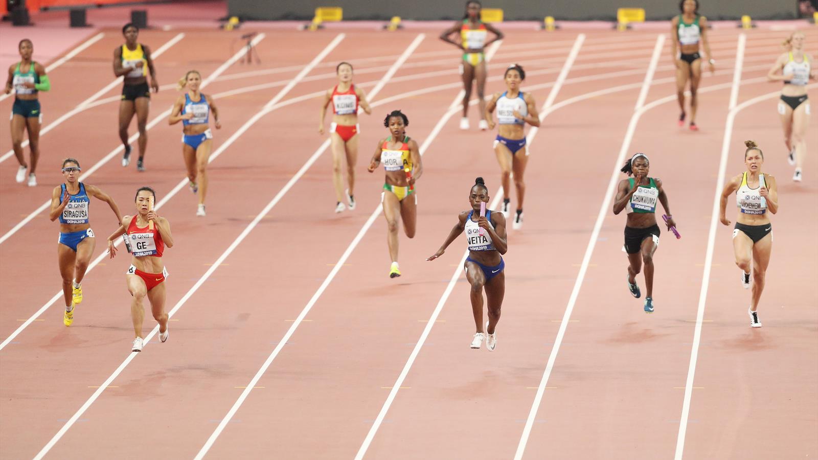 4x100MeterStaffel mit Gina Lückenkemper in Doha im Finale