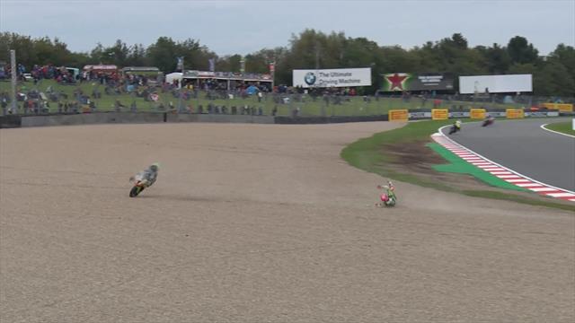 Ben Curry slides off in Donington crash Ben Curry slides off in Donington crash