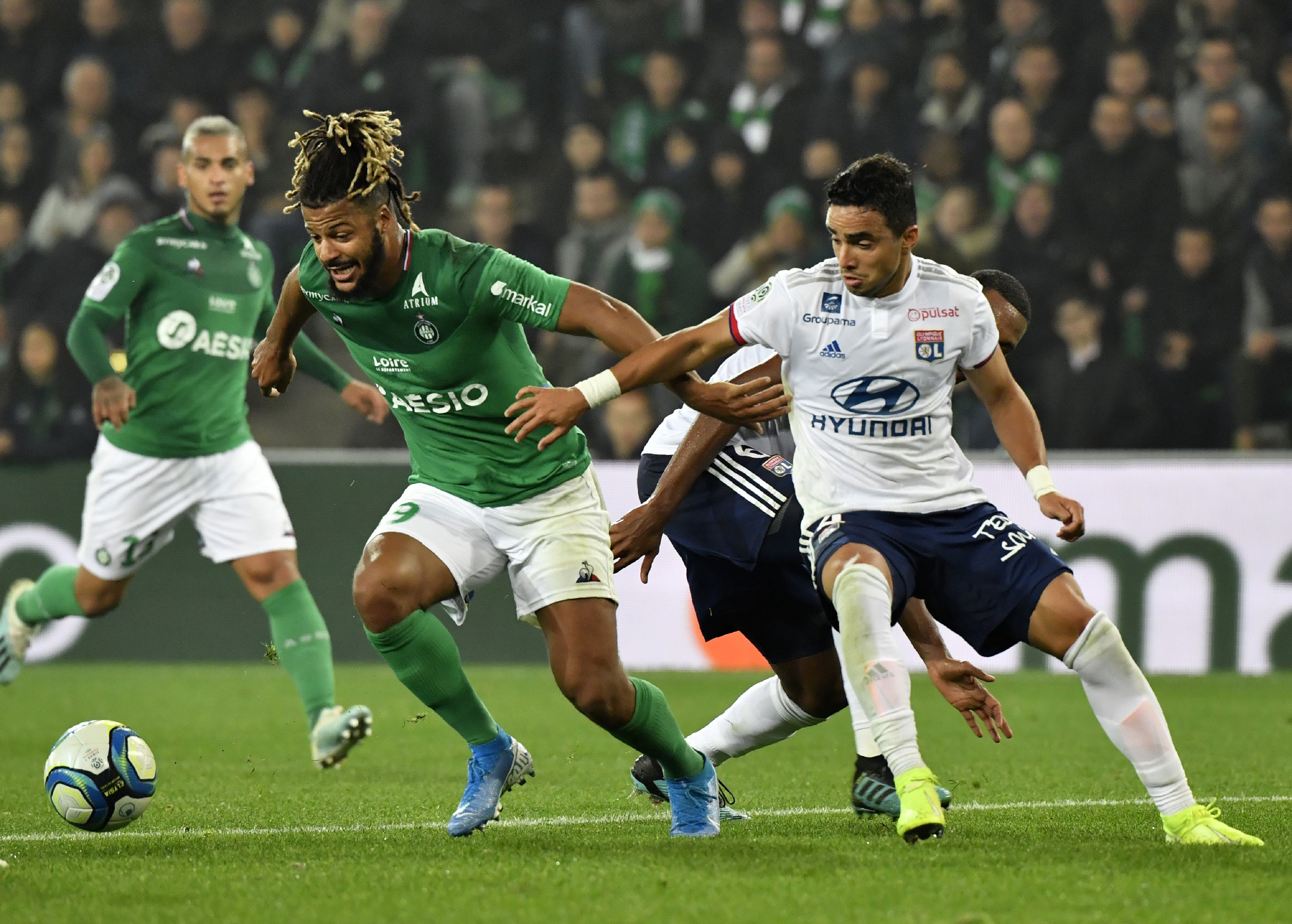 Lois Diony lors du derby entre Saint-Etienne et Lyon.