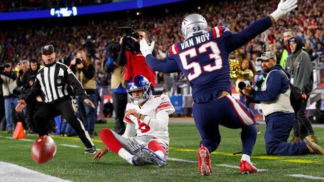 35-14. Ante los Giants, Brady hace dos anotaciones por tierra para que los Patriots siguen invictos