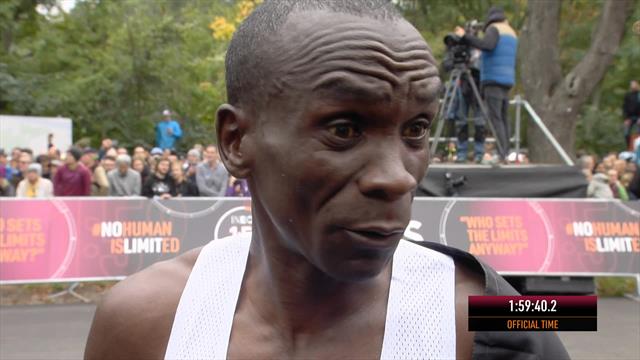 Kipchoge : "Content d'être rentré dans l'histoire" Kipchoge : "Content d'être rentré dans l'histoire"