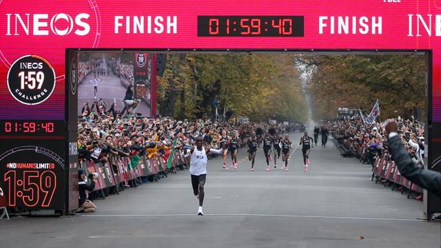 Kipchoge corre 42 km in meno di due ore, ma non è record della maratona: ecco perché