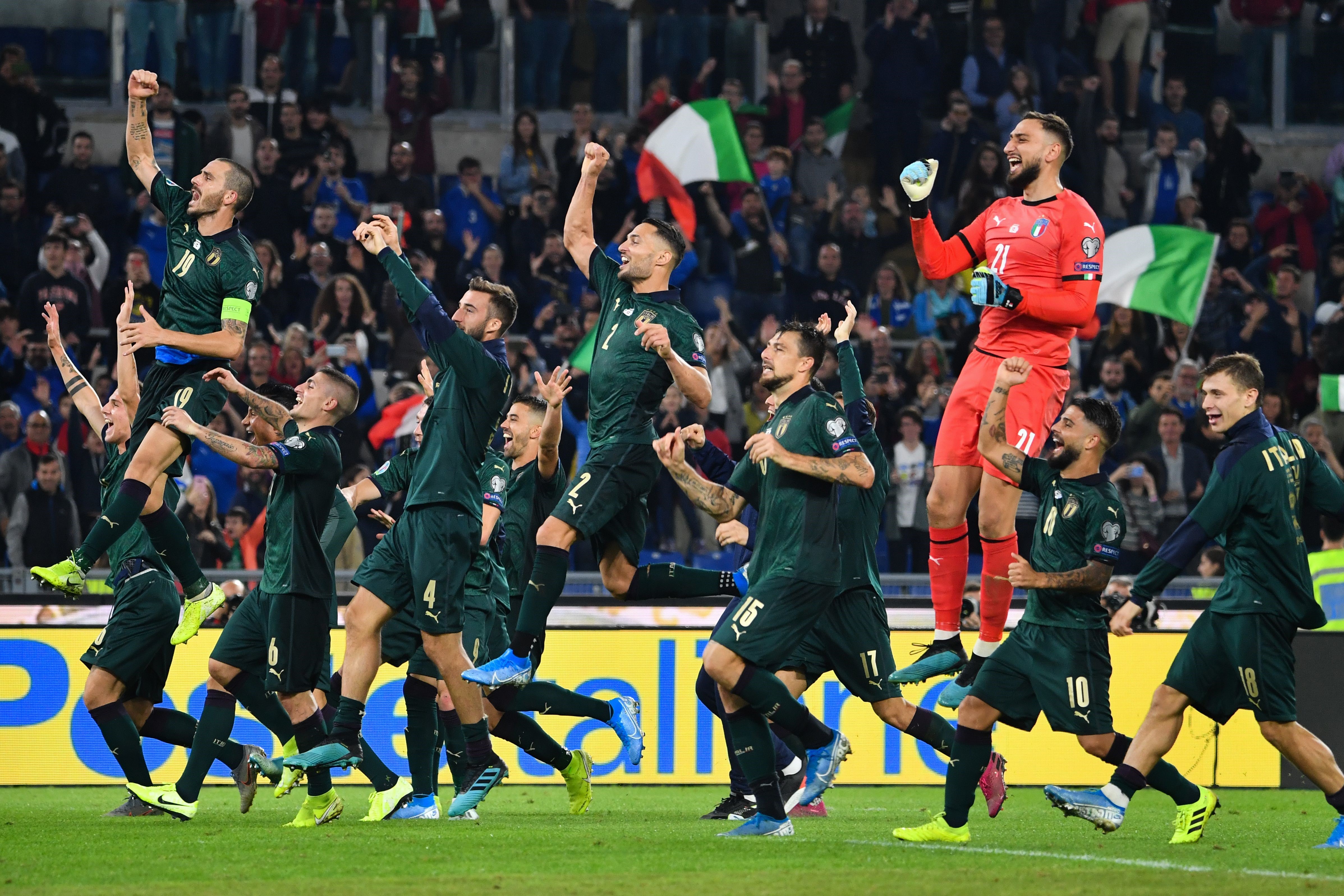 La joie de l'Italie, qualifée pour l'Euro 2020