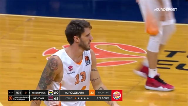 Achille Polonara aggiorna il suo record in Eurolega: 10 punti contro il Fenerbahce Achille Polonara aggiorna il suo record in Eurolega: 10 punti contro il Fenerbahce