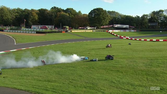 Multiple riders caught up in crash which forces red flag at Brands Hatch Multiple riders caught up in crash which forces red flag at Brands Hatch