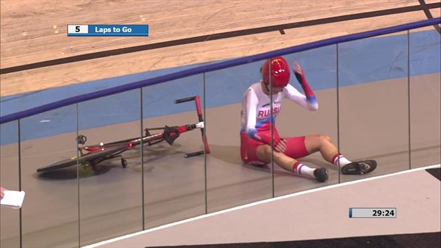 Maria Confalonieri claims gold for Italy in women's point race, as crash mars end Maria Confalonieri claims gold for Italy in women's point race, as crash mars end