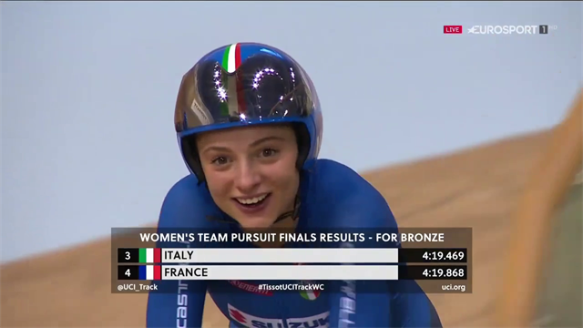 Inseguimento femminile di bronzo: in Coppa del Mondo le azzurre battono la Francia Inseguimento femminile di bronzo: in Coppa del Mondo le azzurre battono la Francia