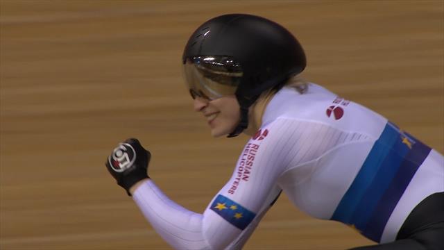 WB Baan Glasgow | Russische dames winnen teamsprint met milimeters voorsprong WB Baan Glasgow | Russische dames winnen teamsprint met milimeters voorsprong