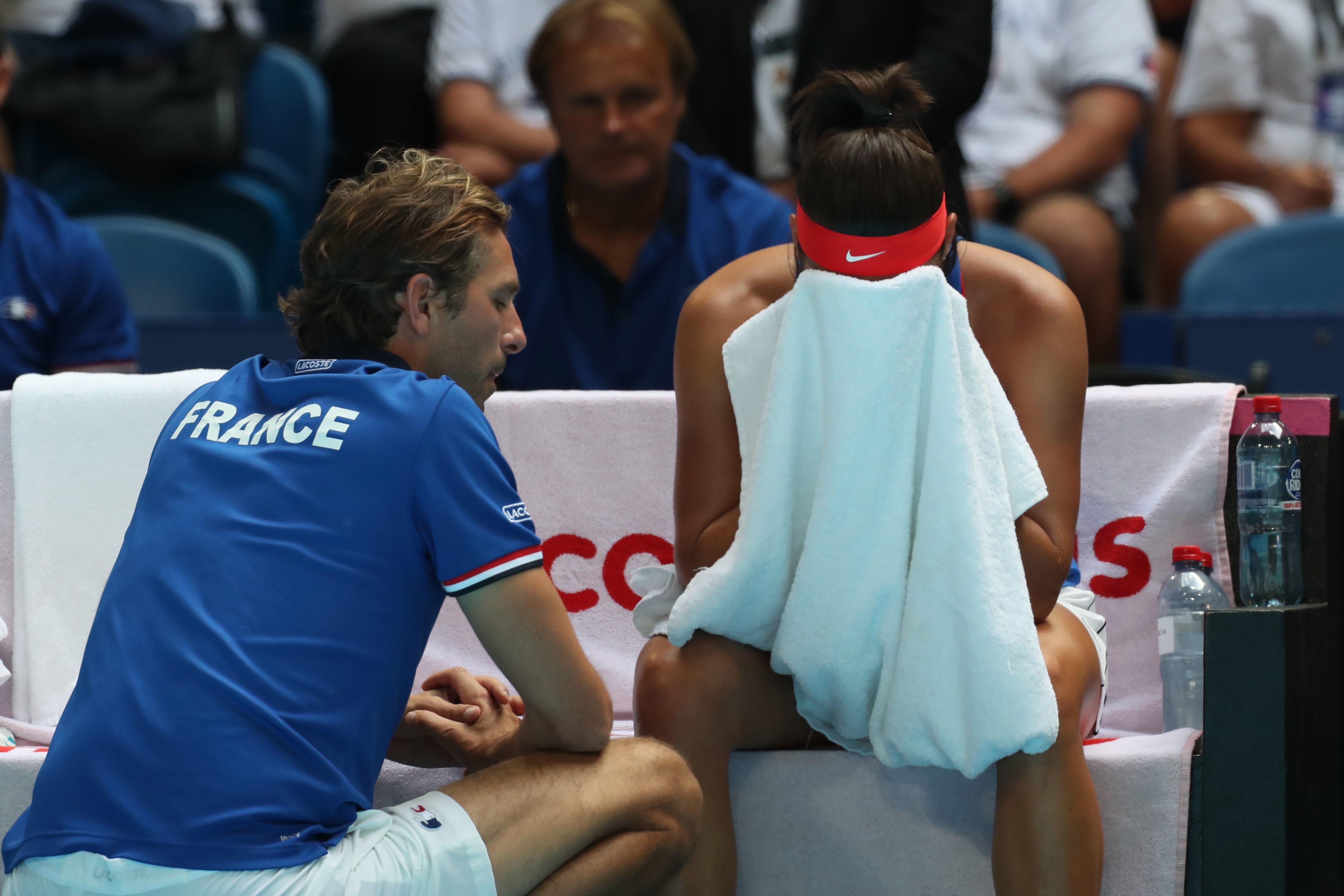 Julien Benneteau et Caroline Garcia lors de finale de Fed Cup 2019