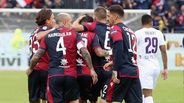 Cagliari formato Champions: 5-2 alla Fiorentina con un Nainggolan extra lusso