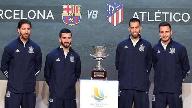 Saúl le lanzó una 'miradita' retadora a Busquets durante el sorteo de la Supercopa Saúl le lanzó una 'miradita' retadora a Busquets durante el sorteo de la Supercopa