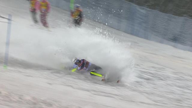 Dave Ryding crashes out at second attempt Dave Ryding crashes out at second attempt