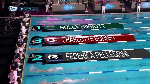 ISL: Federica Pellegrini seconda nei 400 stile libero, vince Holly Hibbott ISL: Federica Pellegrini seconda nei 400 stile libero, vince Holly Hibbott