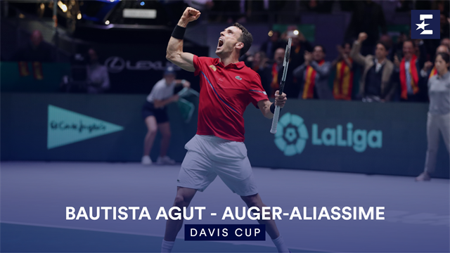 Highlights: Bautista Agut battles past Auger-Aliassime for Spain lead Highlights: Bautista Agut battles past Auger-Aliassime for Spain lead