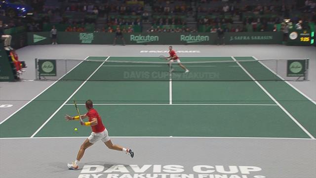 Nadal hits outrageous passing shot to stun Shapovalov Nadal hits outrageous passing shot to stun Shapovalov