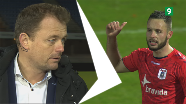 Jacob Nielsen fortæller om AGF-fanens fald fra tribunen: Casper Højer så det og var meget rystet Jacob Nielsen fortæller om AGF-fanens fald fra tribunen: Casper Højer så det og var meget rystet