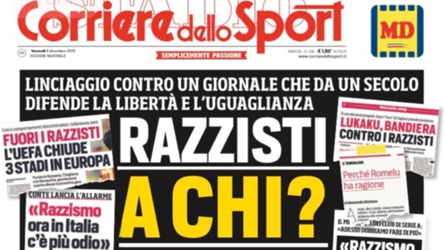 Caso Black Friday, la dura replica del Corriere dello Sport: "Razzisti a chi?"