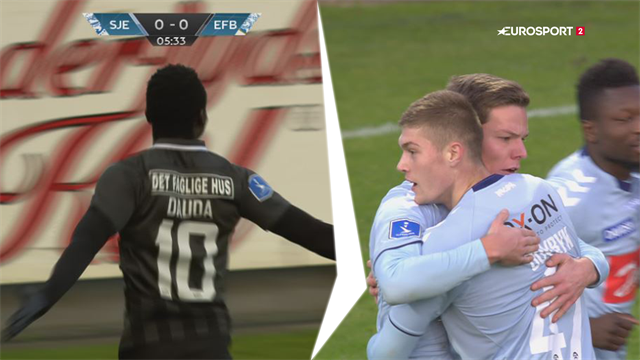 Highlights: SønderjyskE afværgede krisen med sent comeback mod Esbjergs ni mand Highlights: SønderjyskE afværgede krisen med sent comeback mod Esbjergs ni mand