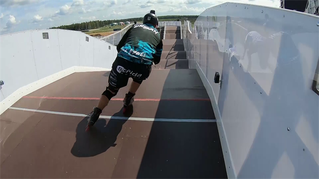 Patriot Park in Moscow hosted the world's first ever downhill skate cross event Patriot Park in Moscow hosted the world's first ever downhill skate cross event