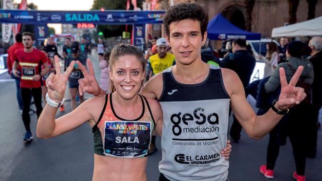 Sergio Fernández y Paloma Sánchez repiten triunfo en la San Silvestre de Murcia