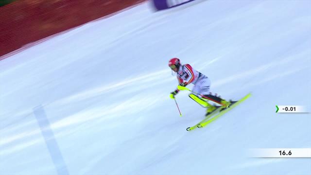 La inoportuna y dura caida de la alemana Marlene Schmotz en el Slalom de Zagreb La inoportuna y dura caida de la alemana Marlene Schmotz en el Slalom de Zagreb