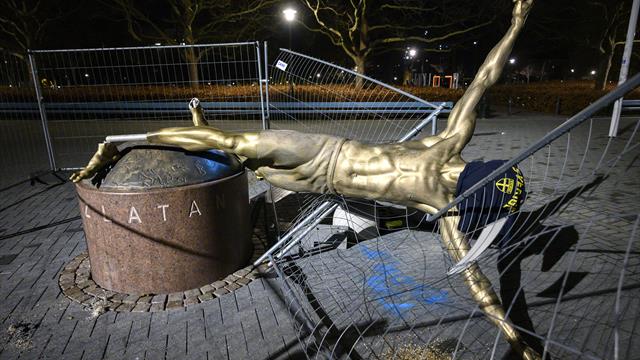 An den Füßen abgesägt: Ibrahimovic-Statue erneut beschädigt