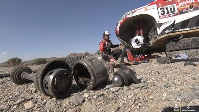 Disaster for Fernando Alonso as broken wheel and wishbone hit Dakar chances Disaster for Fernando Alonso as broken wheel and wishbone hit Dakar chances