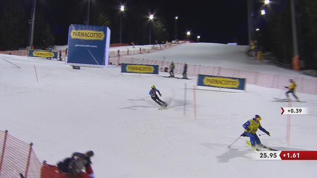 Slalom, Madonna di Campiglio: se le cruza una persona en pleno descenso Slalom, Madonna di Campiglio: se le cruza una persona en pleno descenso
