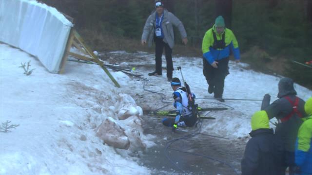 "Besonders schmerzhaft": Biathlet stürzt in Oberhof bis auf die Straße "Besonders schmerzhaft": Biathlet stürzt in Oberhof bis auf die Straße
